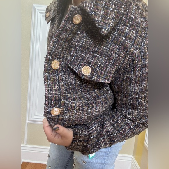 Women's Brown Tweed Jacket - Picture 4 of 4